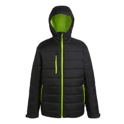 Regatta Mens Navigate Thermal Padded Jacket - 3XL, Black/Lime Green