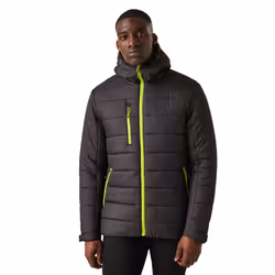 Regatta Mens Navigate Thermal Padded Jacket - 3XL, Black/Lime Green