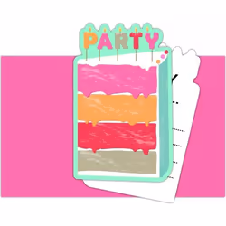 Procos Cake Birthday Invitations (Pack of 6)