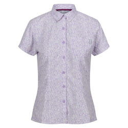 Regatta Womens/Ladies Mindano VIII Ditsy Print Short-Sleeved Shirt - 10 UK, Lilac Frost