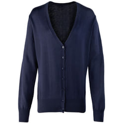 Premier Womens/Ladies Cotton Acrylic V Neck Cardigan - 12 UK, Navy
