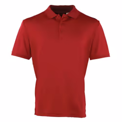 Premier Mens Coolchecker Pique Polo Shirt - M, Burgundy