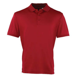 Premier Mens Coolchecker Pique Polo Shirt - M, Burgundy