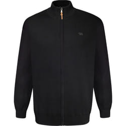 D555 Mens Franco 1 Knitted Kingsize Full Zip Hoodie - 5XL, Black