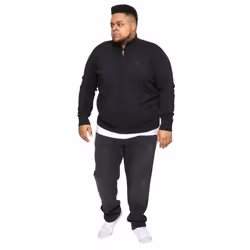 D555 Mens Franco 1 Knitted Kingsize Full Zip Hoodie - 5XL, Black
