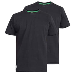 D555 Mens Fenton Kingsize Round Neck T-shirts (Pack Of 2) - 4XL, Black