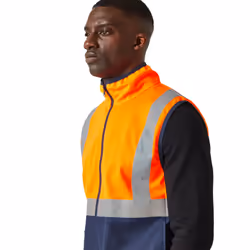 Regatta Mens Pro Full Zip Hi-Vis Vest - 3XL, Orange/Navy