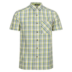 Regatta Mens Mindano VIII Checked Short-Sleeved Shirt - S, Piquant Green/Moroccan Blue/Citron Lime