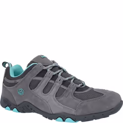 Hi-Tec Mens Quadra II Suede Walking Shoes - 7 UK, Grey/Mint