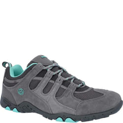 Hi-Tec Mens Quadra II Suede Walking Shoes - 7 UK, Grey/Mint