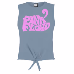Amplified Womens/Ladies Swirl Pink Floyd Logo Sleeveless Crop Top - L, Strange Blue