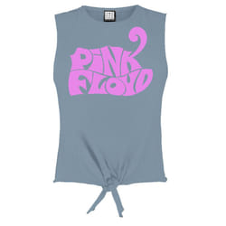 Amplified Womens/Ladies Swirl Pink Floyd Logo Sleeveless Crop Top - L, Strange Blue