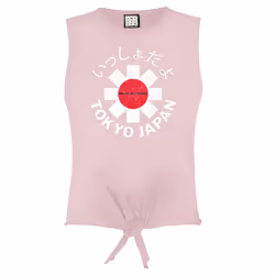 Amplified Womens/Ladies Tokyo Japan 182 Red Hot Chili Peppers Sleeveless Crop Top - XL, Pink