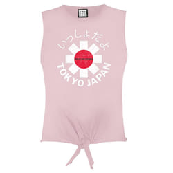 Amplified Womens/Ladies Tokyo Japan 182 Red Hot Chili Peppers Sleeveless Crop Top - XL, Pink