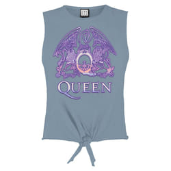Amplified Womens/Ladies Neon Sign Queen Sleeveless Crop Top - XL, Strange Blue