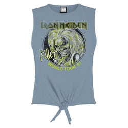 Amplified Womens/Ladies Killer World Tour '81 Iron Maiden Crop Top - L, Strange Blue