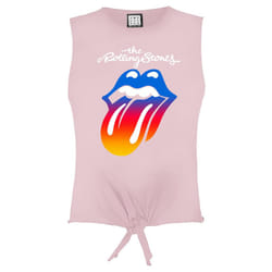 Amplified Womens/Ladies Rainbow Tongue The Rolling Stones Crop Top - XL, Pink