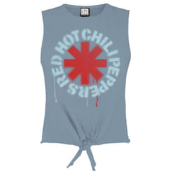 Amplified Womens/Ladies Stencil Asterix Red Hot Chilli Peppers Crop Top - XL, Strange Blue