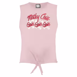 Amplified Womens/Ladies Girls X3 Motley Crue Sleeveless Crop Top - L, Pink