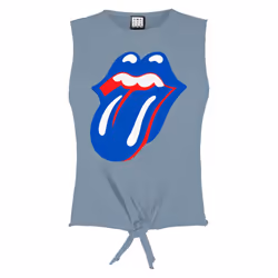 Amplified Womens/Ladies Blue & Lonesome The Rolling Stones Sleeveless Crop Top - XL, Strange Blue