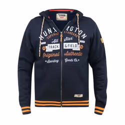 D555 Mens Flanders Printed Full Zip Hoodie - L, Navy