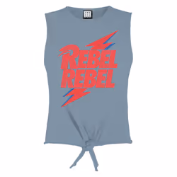 Amplified Womens/Ladies Rebel Rebel David Bowie Sleeveless Crop Top - S, Strange Blue