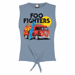 Amplified Womens/Ladies Camper Van Foo Fighters Sleeveless Crop Top - XL, Strange Blue