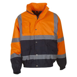 Yoko Unisex Adult Two Tone High-Vis Bomber Jacket - 3XL, Orange/Navy
