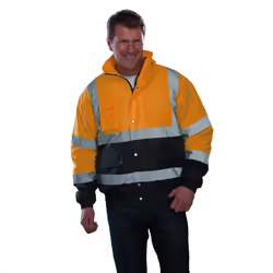 Yoko Unisex Adult Two Tone High-Vis Bomber Jacket - 3XL, Orange/Navy