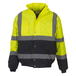 Yoko Unisex Adult Two Tone High-Vis Bomber Jacket - 3XL, Yellow/Navy
