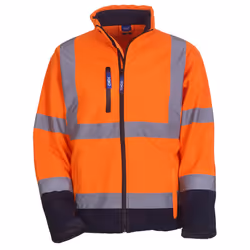 Yoko Unisex Adult High-Vis Soft Shell Jacket - M, Orange/Navy