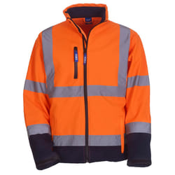 Yoko Unisex Adult High-Vis Soft Shell Jacket - XXL, Orange/Navy