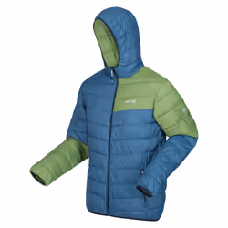 Regatta Mens Hillpack II Colour Block Padded Jacket - XL, Moroccan Blue/Piquant Green