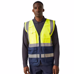 Regatta Mens Pro Executive Hi-Vis Vest - S, Yellow/Navy