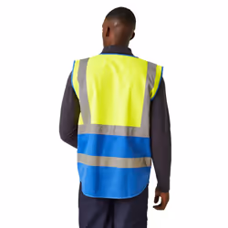 Regatta Mens Pro Executive Hi-Vis Vest - XL, Yellow/Royal Blue