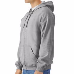 Gildan Mens Softstyle Midweight Full Zip Hoodie - S, Sports Grey