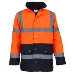 Yoko Unisex Adult Motorway Two Tone Hi-Vis Jacket - XXL, Orange/Navy