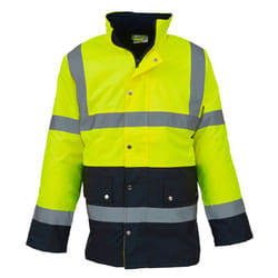 Yoko Unisex Adult Motorway Two Tone Hi-Vis Jacket - XL, Yellow/Navy