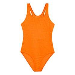 Regatta Girls Katrisse Floral Textured One Piece Swimsuit - 9-10 Years, Satsuma