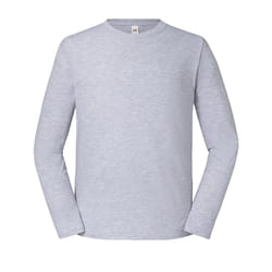 Fruit of the Loom Mens Iconic 195 Premium Ringspun Cotton Long-Sleeved T-Shirt - M, Heather Grey