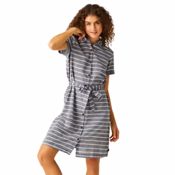 Regatta Womens/Ladies Rema Striped Shirt Dress - 10 UK, Navy/White