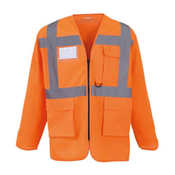 Yoko Mens Executive Hi-Vis Long-Sleeved Waistcoat - 3XL, Orange