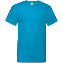 Fruit of the Loom Mens Valueweight V Neck T-Shirt - XL, Azure Blue