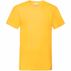 Fruit of the Loom Mens Valueweight V Neck T-Shirt - S, Sunflower
