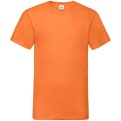 Fruit of the Loom Mens Valueweight V Neck T-Shirt - XL, Orange