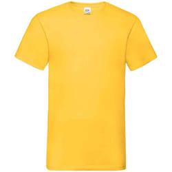 Fruit of the Loom Mens Valueweight V Neck T-Shirt - XL, Sunflower