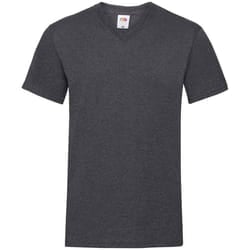 Fruit of the Loom Mens Valueweight V Neck T-Shirt - L, Dark Heather Grey