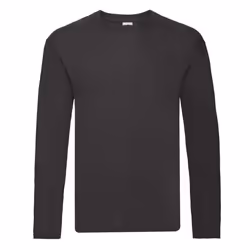 Fruit of the Loom Mens Original Long-Sleeved T-Shirt - XXL, Black