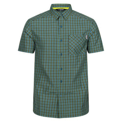 Regatta Mens Kalambo VIII Checked Shirt - S, Piquant Green/Moroccan Blue