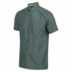 Regatta Mens Kalambo VIII Checked Shirt - S, Piquant Green/Moroccan Blue